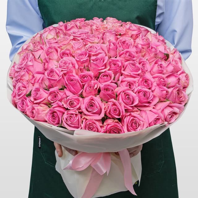 Букет розовых Роз Кения 40 см 101 шт «Всплеск Страсти» Букет розовых Роз Кения 40 см 101 шт «Всплеск Страсти»