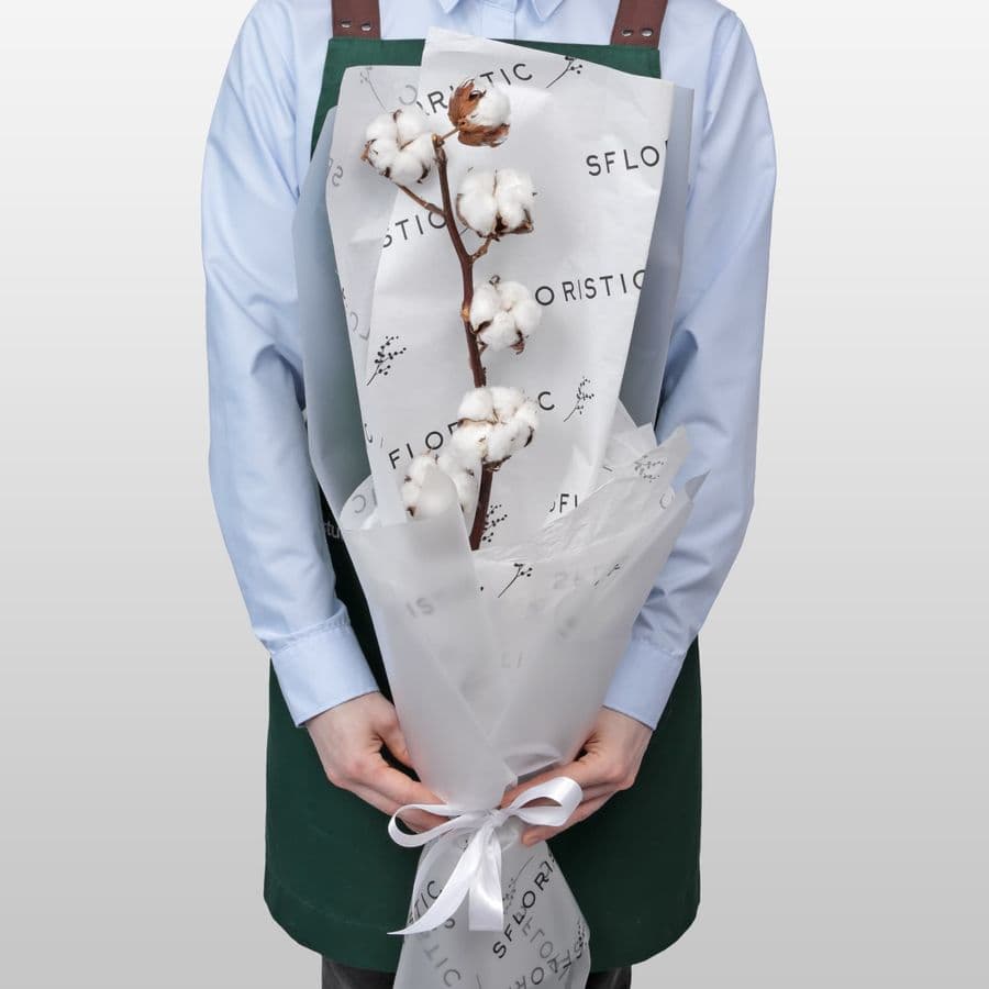 Букет из ветки Хлопка «Мягкое Прикосновение»