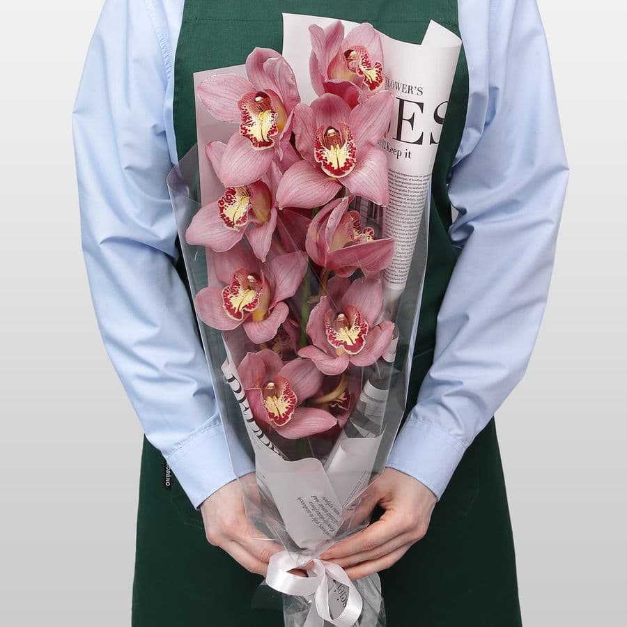 Букет из ветки Розовой Орхидеи «Восточная Загадка»