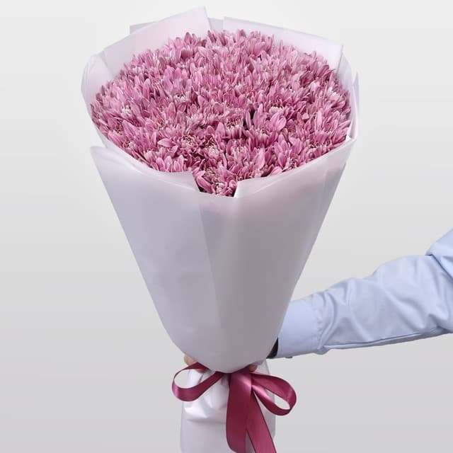 Букет из Сиреневых Кустовых Хризантем 25 шт «Вечерний Блюз» Букет из Сиреневых Кустовых Хризантем 25 шт «Вечерний Блюз»