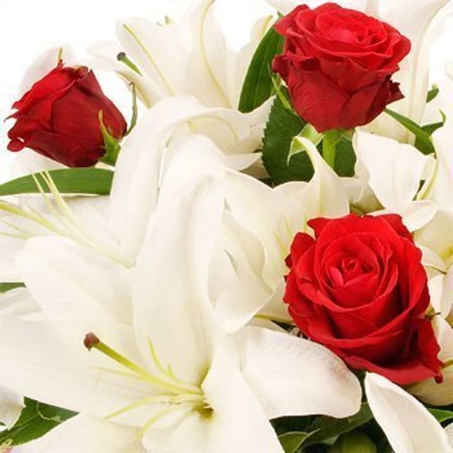 Букет из Роз и Лилий «Огненный лед» Букет из Роз и Лилий «Огненный лед»