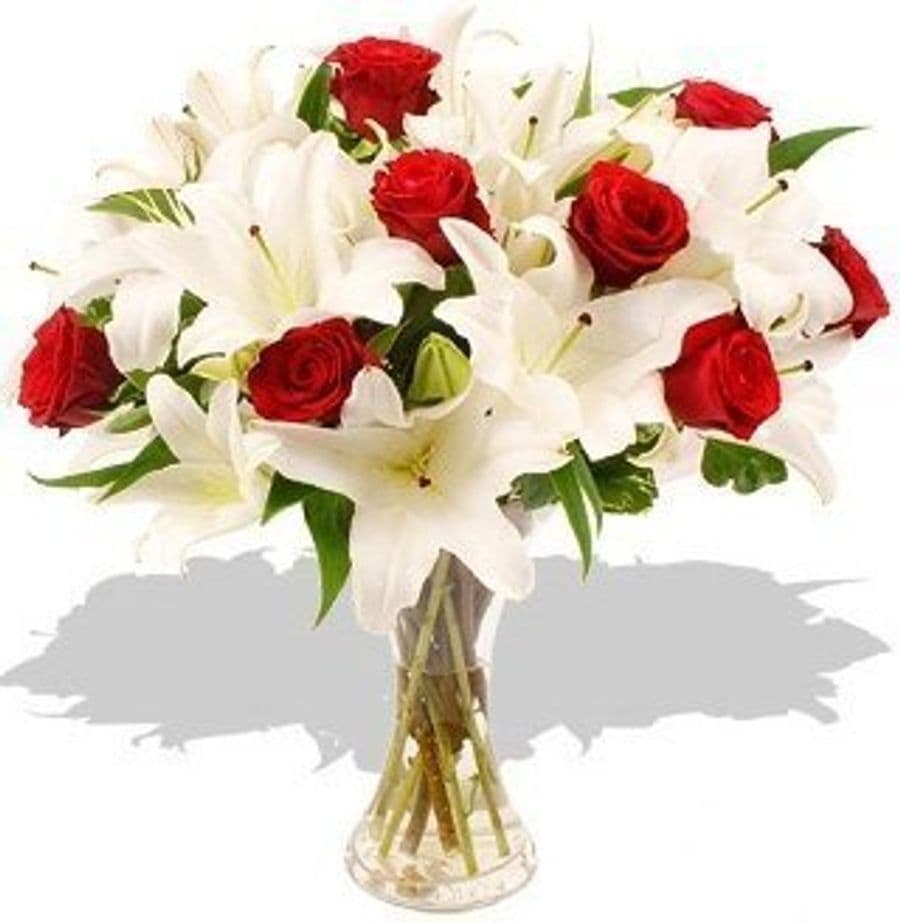 Букет из Роз и Лилий «Огненный лед»