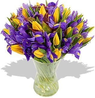 Букет из Тюльпанов и Ирисов «Закат и луна» Букет из Тюльпанов и Ирисов «Закат и луна»