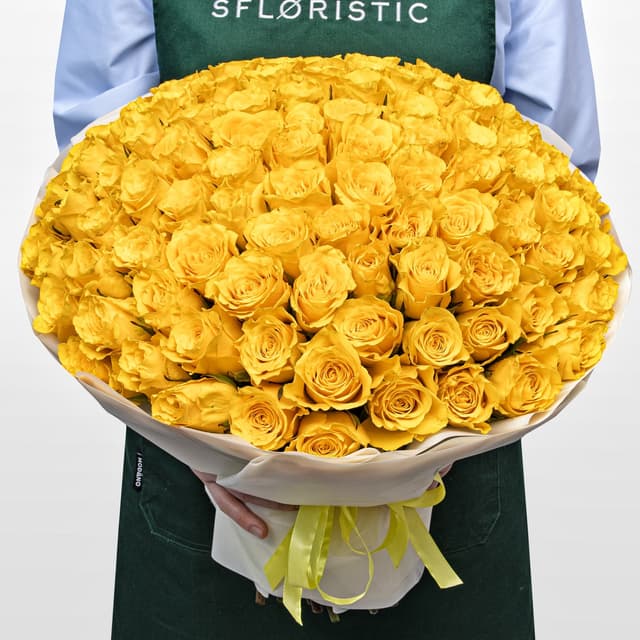 Букет желтых Роз Кения 40 см 101 шт «Сияние Души» Букет желтых Роз Кения 40 см 101 шт «Сияние Души»