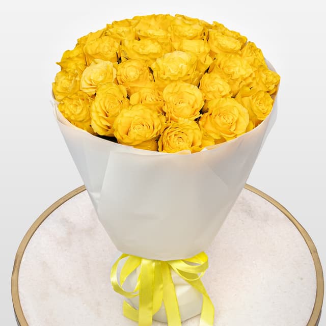 Букет желтых Роз Кения 40 см 31 шт «Солнечный Поцелуй» Букет желтых Роз Кения 40 см 31 шт «Солнечный Поцелуй»
