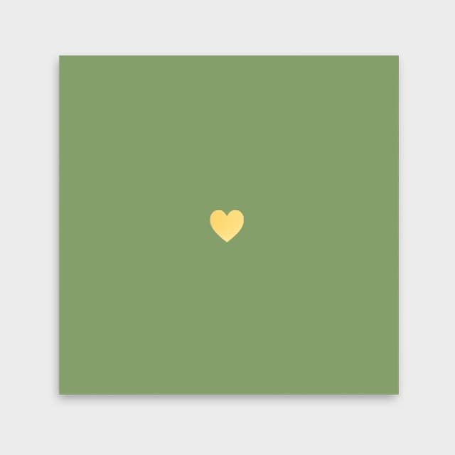 Мини-открытка зеленая «Сердце» Мини-открытка зеленая «Сердце»