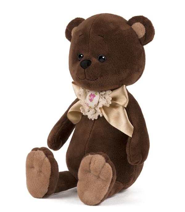 Мягкая Игрушка Романтичный Медвежонок с Бежевым Бантиком Мягкая Игрушка Романтичный Медвежонок с Бежевым Бантиком
