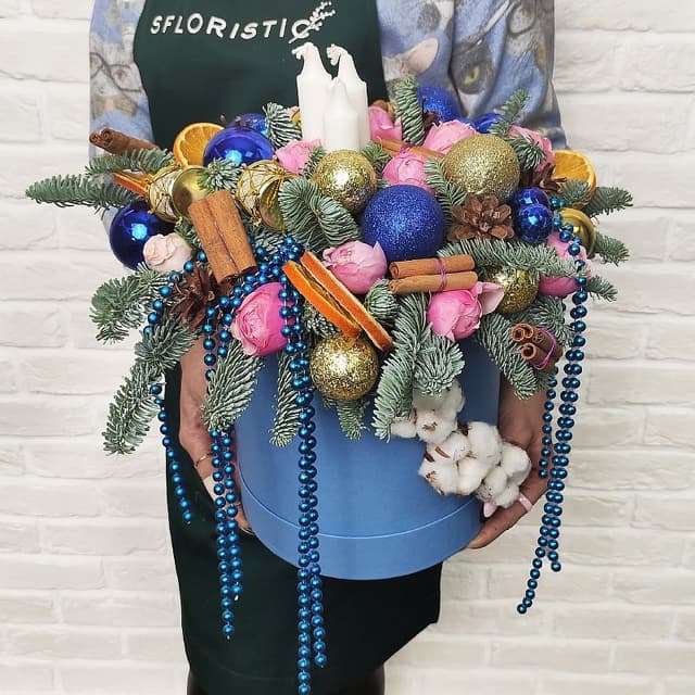 Новогодняя композиция Синяя "Дымка" Новогодняя композиция Синяя "Дымка"