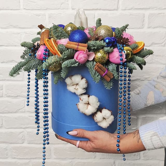 Новогодняя композиция Синяя "Дымка" Новогодняя композиция Синяя "Дымка"