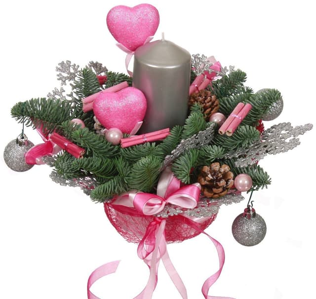 Новогодняя композиция со свечой из Ели в кашпо «Эльф розового куста» Новогодняя композиция со свечой из Ели в кашпо «Эльф розового куста»