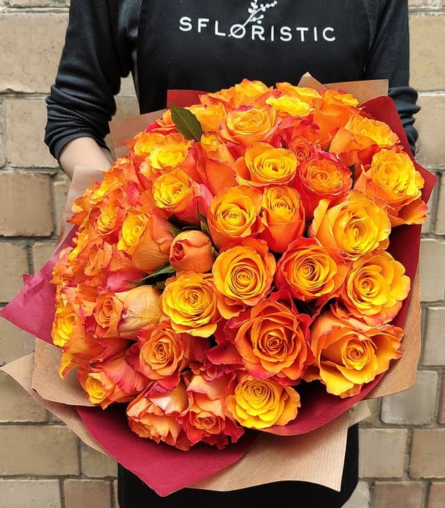 Роза 40 см Кения оранжевая 75 шт Роза 40 см Кения оранжевая 75 шт