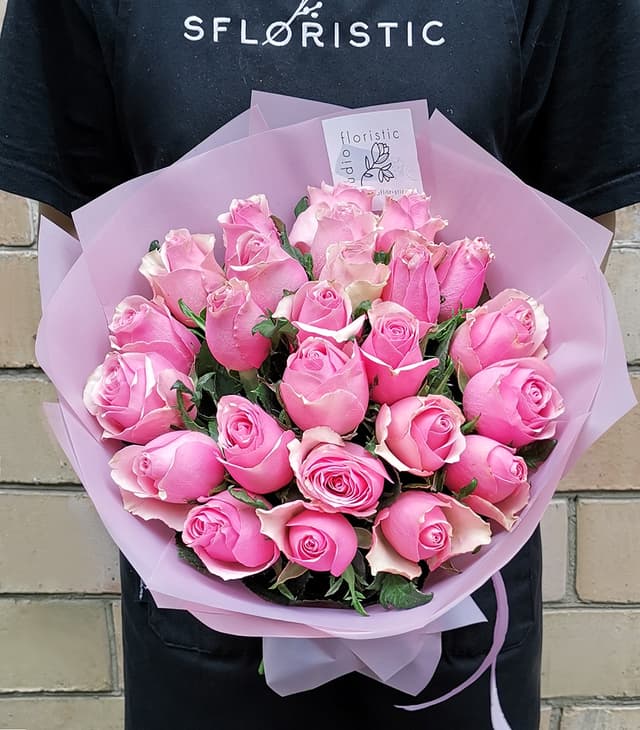 Роза 40 см Кения розовая 25 шт Роза 40 см Кения розовая 25 шт