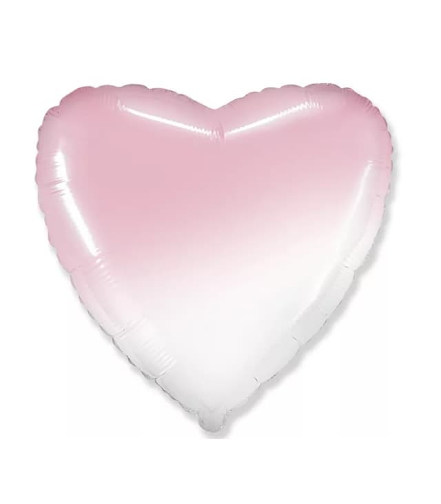 Шар Сердце, Бело-розовый градиент Шар Сердце, Бело-розовый градиент