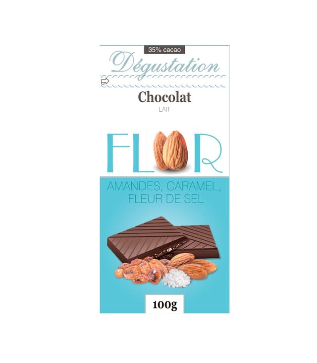 Шоколад Флор молочный миндаль-карамель и морская соль Шоколад Флор молочный миндаль-карамель и морская соль